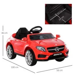 HOMCOM Voiture Véhicule électrique Enfant 6 V 3 Km/h Max. Télécommande Effets Sonores + Lumineux Mercedes GLA AMG Rouge -Jeux d'imitation Soldes B2CD 2174