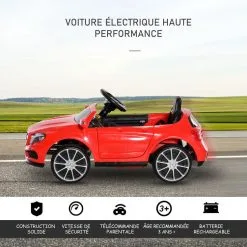 HOMCOM Voiture Véhicule électrique Enfant 6 V 3 Km/h Max. Télécommande Effets Sonores + Lumineux Mercedes GLA AMG Rouge -Jeux d'imitation Soldes B2CD 2175