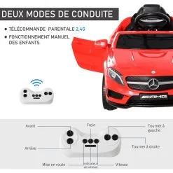 HOMCOM Voiture Véhicule électrique Enfant 6 V 3 Km/h Max. Télécommande Effets Sonores + Lumineux Mercedes GLA AMG Rouge -Jeux d'imitation Soldes B2CD 2176