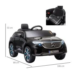 HOMCOM Voiture Véhicule électrique Enfants 12 V - V. Max. 5 Km/h Effets Sonores + Lumineux Mercedes EQC 400 4matic Noir 10 HOMCOM Voiture Véhicule électrique Enfants 12 V - V. Max. 5 Km/h Effets Sonores + Lumineux Mercedes EQC 400 4matic Noir -Jeux d'imitation Soldes B2CD 2182