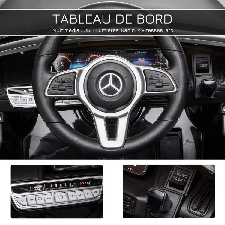 HOMCOM Voiture Véhicule électrique Enfants 12 V - V. Max. 5 Km/h Effets Sonores + Lumineux Mercedes EQC 400 4matic Noir 7 HOMCOM Voiture Véhicule électrique Enfants 12 V - V. Max. 5 Km/h Effets Sonores + Lumineux Mercedes EQC 400 4matic Noir – Image 5