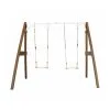 Axi House AXI Portique Double 2 Balancoires En Bois Marron Blanc 160x254x207cm