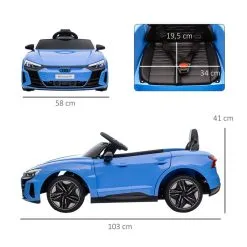 HOMCOM Véhicule électrique Enfant Audi RS E-tron GT V. Max. 5 Km/h Télécommande Effets Sonores + Lumineux Bleu -Jeux d'imitation Soldes B2CD 2209