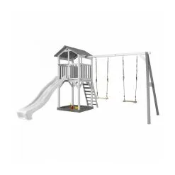 Axi House AXI Structure De Jeu Beach Tower Blanc Gris Avec 2 Balancoires Et Toboggan Blanc