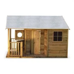 Alice's Garden Maisonnette Avec Véranda En Bois De 4.5 M². Rose - Cabane En Pin Autoclave -Jeux d'imitation Soldes B2CD 2246