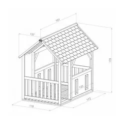 Axi House Maisonnette Forest Brun Blanc -Jeux d'imitation Soldes B2CD 2253