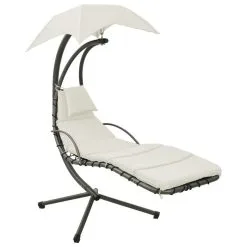 VIDAXL Balancelle De Jardin Creme Et Gris 190x90x200 Cm Tissu