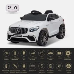HOMCOM Voiture Véhicule électrique Enfants 12 V 35 W V. 3-5 Km/h Télécommande Effets Sonores + Lumineux Blanc Mercedes GLC AMG 12 HOMCOM Voiture Véhicule électrique Enfants 12 V 35 W V. 3-5 Km/h Télécommande Effets Sonores + Lumineux Blanc Mercedes GLC AMG -Jeux d'imitation Soldes B2CD 2332