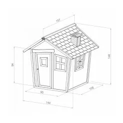 Axi House AXI Cabane Enfant ALICE Brun Blanc -Jeux d'imitation Soldes B2CD 2338