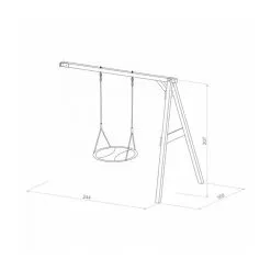 Axi House AXI Portique Mural En Bois Blanc Marron Avec Balancoire Siege Nid Rond -Jeux d'imitation Soldes B2CD 2371