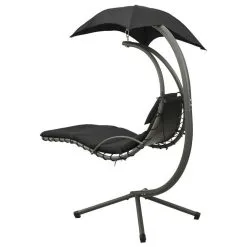 VIDAXL Balancelle De Jardin Noir Et Gris 190x90x200 Cm Tissu 11 VIDAXL Balancelle De Jardin Noir Et Gris 190x90x200 Cm Tissu -Jeux d'imitation Soldes B2CD 2407