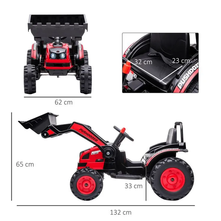 HOMCOM Tracteur électrique Enfant - Tractopelle Enfants 6V - V. Max. 2,5 Km/h - Effets Lumineux Sonores - Pelle Manuelle - Métal PP Noir Rouge 5 HOMCOM Tracteur électrique Enfant - Tractopelle Enfants 6V - V. Max. 2,5 Km/h - Effets Lumineux Sonores - Pelle Manuelle - Métal PP Noir Rouge – Image 3