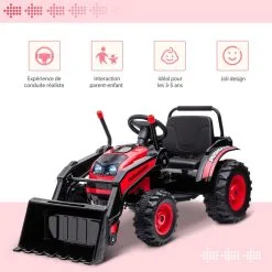 HOMCOM Tracteur électrique Enfant - Tractopelle Enfants 6V - V. Max. 2,5 Km/h - Effets Lumineux Sonores - Pelle Manuelle - Métal PP Noir Rouge 11 HOMCOM Tracteur électrique Enfant - Tractopelle Enfants 6V - V. Max. 2,5 Km/h - Effets Lumineux Sonores - Pelle Manuelle - Métal PP Noir Rouge -Jeux d'imitation Soldes B2CD 2432
