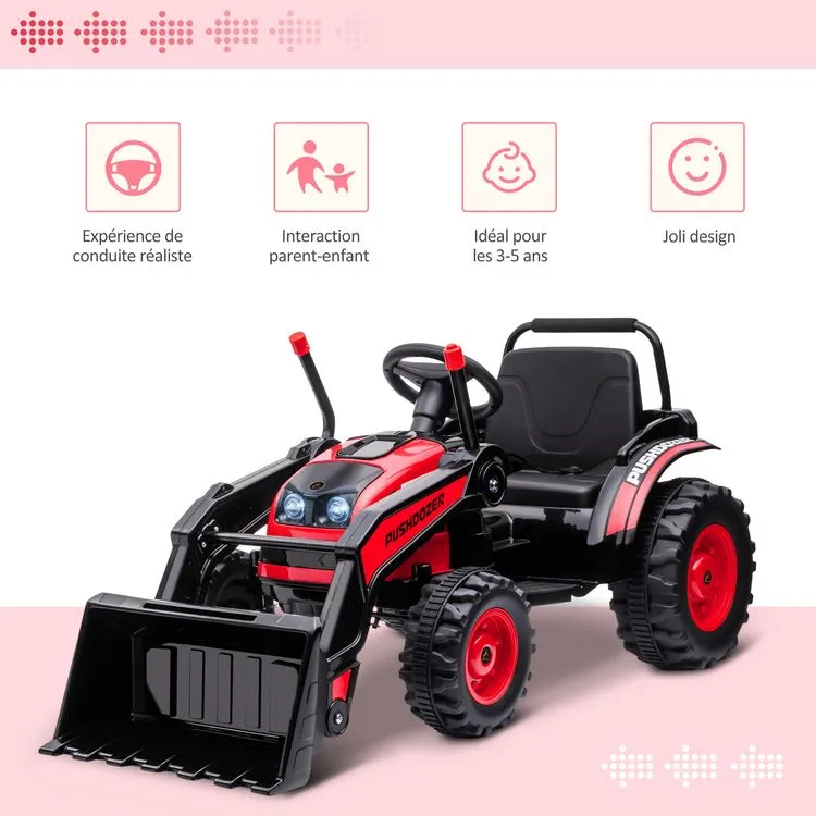 HOMCOM Tracteur électrique Enfant - Tractopelle Enfants 6V - V. Max. 2,5 Km/h - Effets Lumineux Sonores - Pelle Manuelle - Métal PP Noir Rouge 6 HOMCOM Tracteur électrique Enfant - Tractopelle Enfants 6V - V. Max. 2,5 Km/h - Effets Lumineux Sonores - Pelle Manuelle - Métal PP Noir Rouge – Image 4