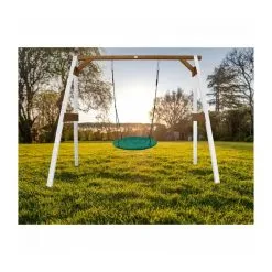 Axi House AXI Portique En Bois Blanc Marron Avec Balancoire Siège Nid Rond -Jeux d'imitation Soldes B2CD 2471