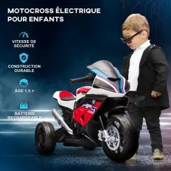 HOMCOM Moto électrique Pour Enfant BMW HP4 Race 3 Roues 6 V 2,5 Km/h Phare Effets Sonores Rouge 11 HOMCOM Moto électrique Pour Enfant BMW HP4 Race 3 Roues 6 V 2,5 Km/h Phare Effets Sonores Rouge -Jeux d'imitation Soldes B2CD 2489