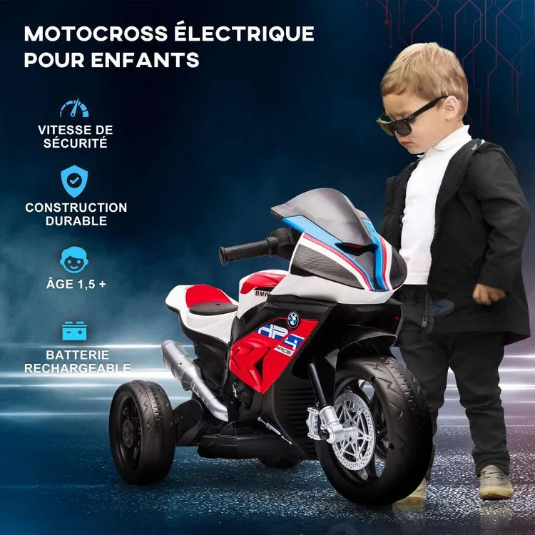 HOMCOM Moto électrique Pour Enfant BMW HP4 Race 3 Roues 6 V 2,5 Km/h Phare Effets Sonores Rouge 6 HOMCOM Moto électrique Pour Enfant BMW HP4 Race 3 Roues 6 V 2,5 Km/h Phare Effets Sonores Rouge – Image 4