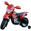 HOMCOM Motocross électrique 35 W Enfant 3 à 6 Ans Dim. 109L X 52,5l X 70,5H Cm Roulettes Amovibles Rouge