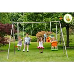 Trigano Portique Métal LUCA 2,20m -4 Agrès + 1 F/F + 1 SBB -Jeux d'imitation Soldes B2CD 2517