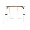 Axi House AXI Portique Double 2 Balancoires En Bois Blanc Marron 160x254x207cm -Jeux d'imitation Soldes B2CD 2539