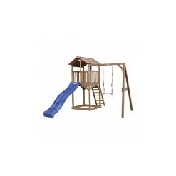 Axi House AXI Beach Tower Avec Balancoire Simple Marron Toboggan Bleu