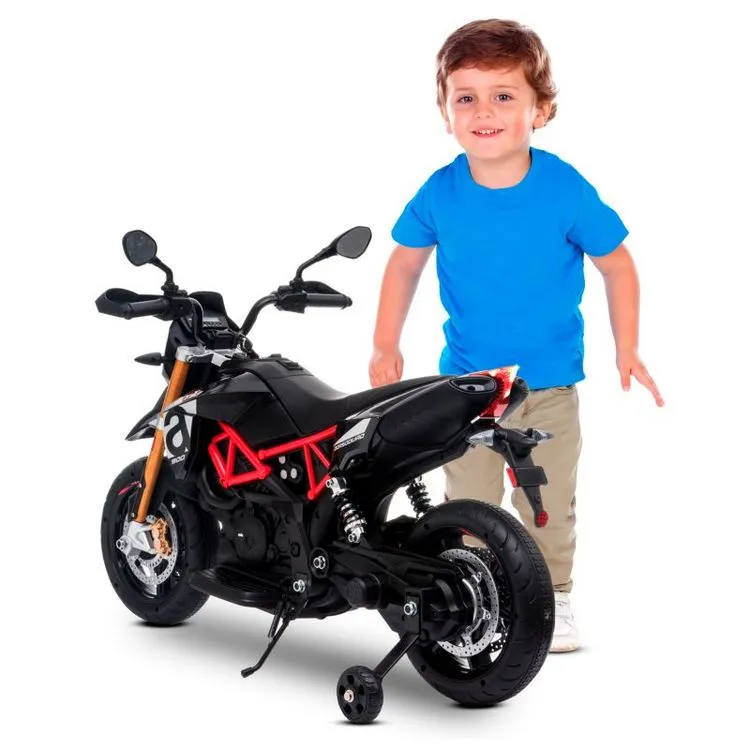 APRILIA Moto électrique Aprilia Dorsoduro 900 Pour Enfant - Avec Klaxon, Système Audio Et Roulettes De Soutien 8 APRILIA Moto électrique Aprilia Dorsoduro 900 Pour Enfant - Avec Klaxon, Système Audio Et Roulettes De Soutien – Image 6