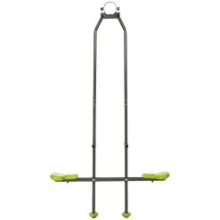 OUTSUNNY Balançoire Agrès Face à Face Enfant 3 à 6 Ans - Selles Larges, Guidon, Repose-pied - Gris Vert