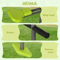 OUTSUNNY Balançoire Agrès Face à Face Enfant 3 à 6 Ans - Selles Larges, Guidon, Repose-pied - Gris Vert 12 OUTSUNNY Balançoire Agrès Face à Face Enfant 3 à 6 Ans - Selles Larges, Guidon, Repose-pied - Gris Vert -Jeux d'imitation Soldes B2CD 2686
