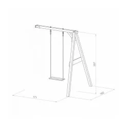 Axi House AXI Portique Mural En Bois Gris Blanc 1 Balançoire 160x171x207cm -Jeux d'imitation Soldes B2CD 2690