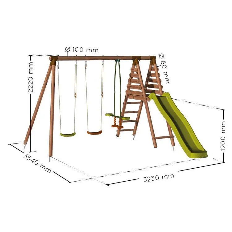 Soulet Portique En Bois VIOLETTE 3,23x3,54x2,20 M Avec Toboggan 8 Soulet Portique En Bois VIOLETTE 3,23x3,54x2,20 M Avec Toboggan – Image 6