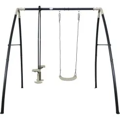 Axi House AXI Set De Balançoire En Métal En Anthracite And Crème 3 Agrès