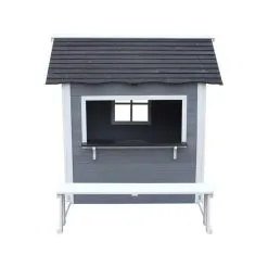 Habitat Et Jardin Maisonnette Dora - 170.5 X 138 X 132 Cm - Gris/Rouge -Jeux d'imitation Soldes B2CD 2800