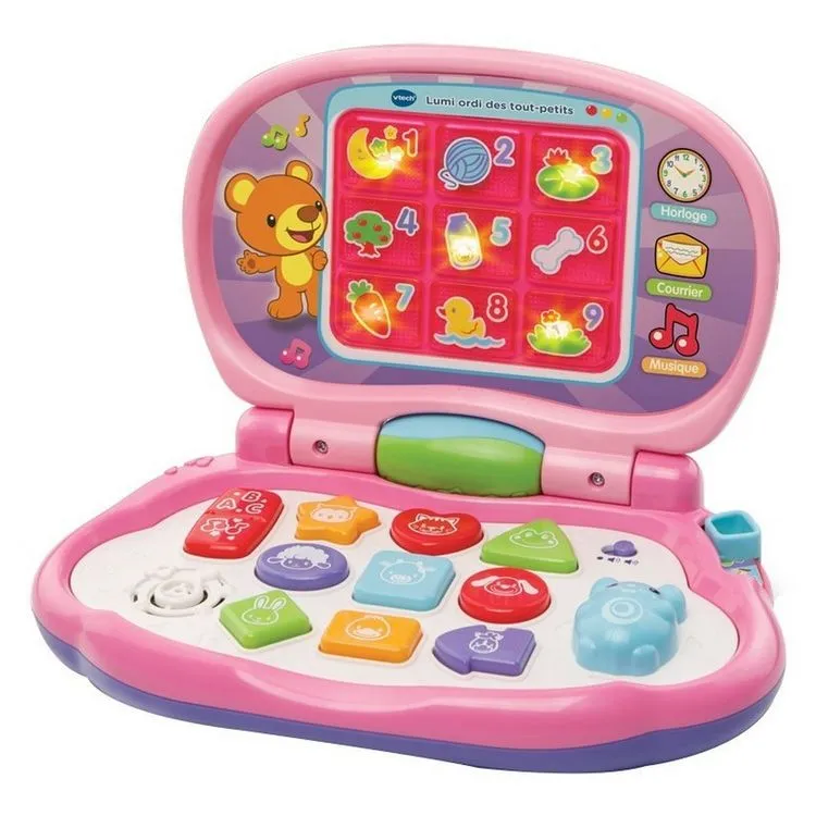 VTECH Lumi Ordi Des Touts-petits Rose Interactif 3 VTECH Lumi Ordi Des Touts-petits Rose Interactif