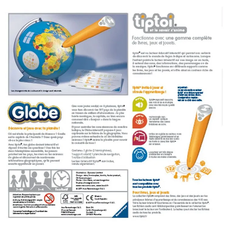 RAVENSBURGER Tiptoi Globe Interactif 6 RAVENSBURGER Tiptoi Globe Interactif – Image 4