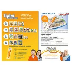 RAVENSBURGER Coffret Complet Lecteur Interactif + Livre J'apprends L'anglais Tiptoi -Jeux d'imitation Soldes B2CD 3259