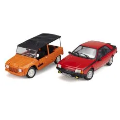 SOLIDO Pack Véhicules 1/18 Citroën Mehari Orange Et Renault Fuego Turbo Rouge
