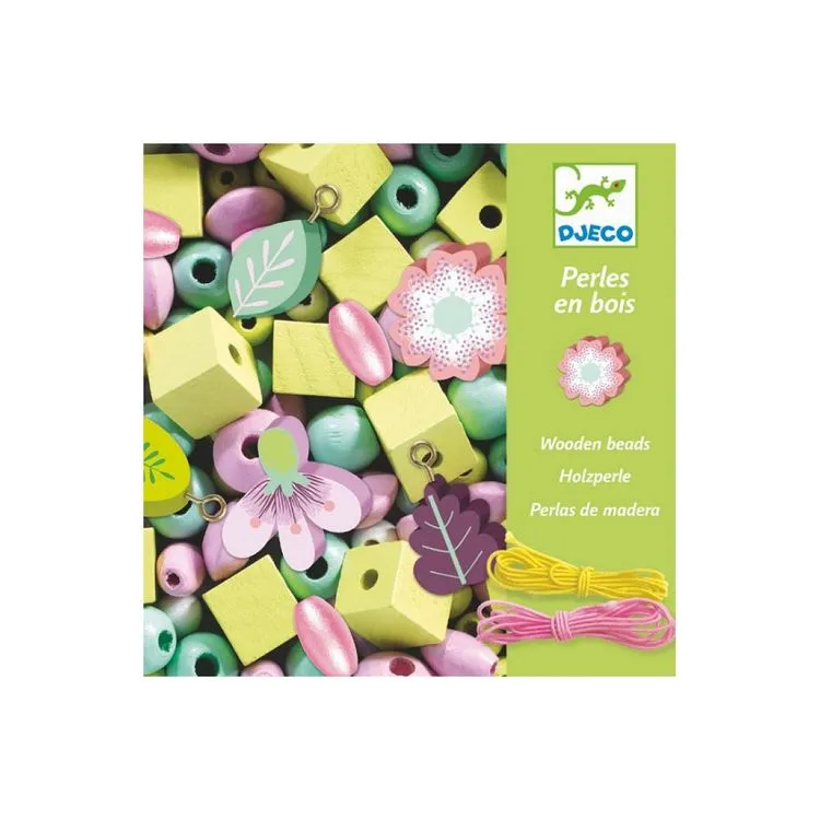 Djeco Perles En Bois Foison De Perles Feuilles Et Fleurs 3 Djeco Perles En Bois Foison De Perles Feuilles Et Fleurs