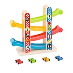 TOOKY TOY Circuit De Voitures - Rampe De Course En Bois Tooky Toy