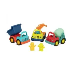 Mybtoys Happy Cruiser 3 Mini Camions De Chantier Avec Ses Figurines