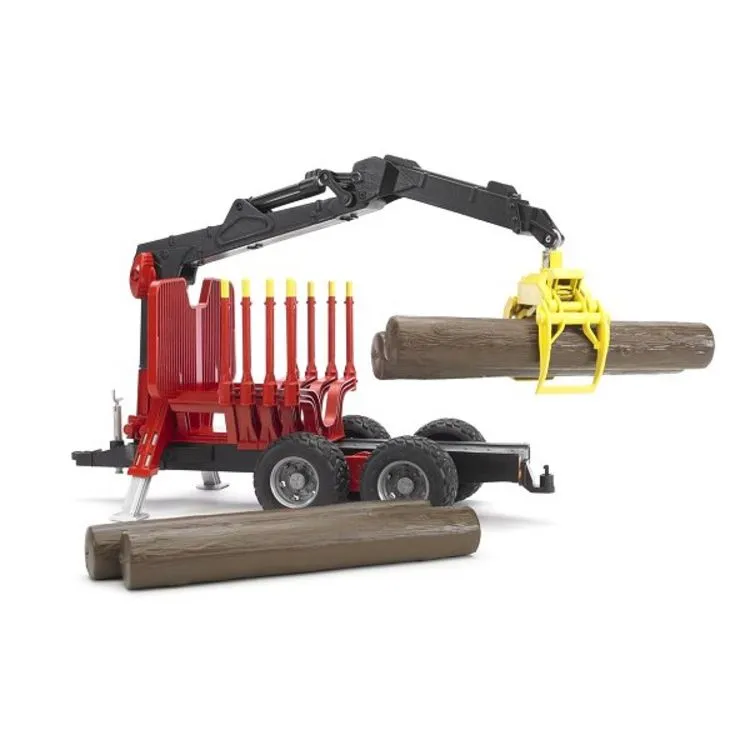 Bruder Remorque Forestière Avec Chargeur Et 4 Troncs 4 Bruder Remorque Forestière Avec Chargeur Et 4 Troncs – Image 2