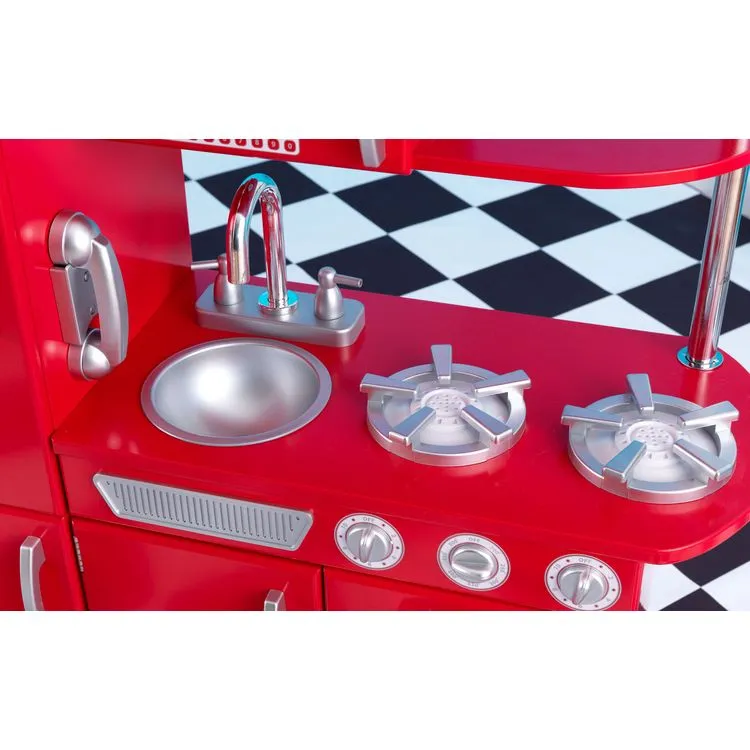Kidkraft Cuisine Enfant Vintage Rouge En Bois 4 Kidkraft Cuisine Enfant Vintage Rouge En Bois – Image 2