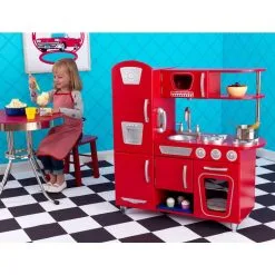 Kidkraft Cuisine Enfant Vintage Rouge En Bois 7 Kidkraft Cuisine Enfant Vintage Rouge En Bois -Jeux d'imitation Soldes B2CD 536