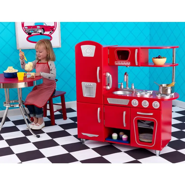 Kidkraft Cuisine Enfant Vintage Rouge En Bois 5 Kidkraft Cuisine Enfant Vintage Rouge En Bois – Image 3
