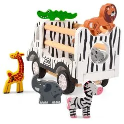 MAGNI Jouet En Bois, Camion Zoo Et Animaux Safari Magni -Jeux d'imitation Soldes B2CD 646