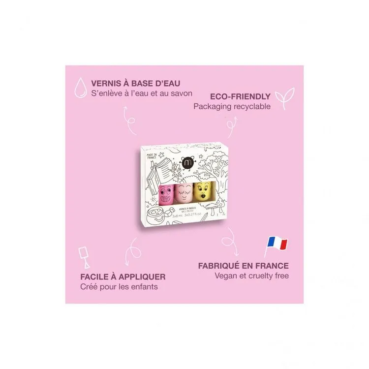 Nailmatic Coffret 3 Vernis A L Eau Dolly, Bella, Lulu 4 Nailmatic Coffret 3 Vernis A L Eau Dolly, Bella, Lulu – Image 2