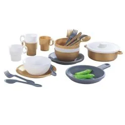 Kidkraft Ensemble Dinette Dorée Ustensiles De Cuisine 27 Pièces
