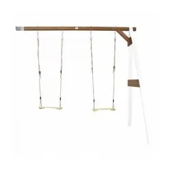 Axi House AXI Portique Mural En Bois Blanc Marron 2 Agrès 160x244x207cm