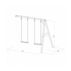 Axi House AXI Portique Mural En Bois Blanc Marron 2 Agrès 160x244x207cm -Jeux d'imitation Soldes B2CD 862