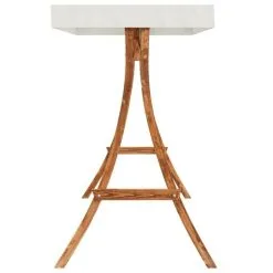 VIDAXL Cadre De Balançoire Avec Toit Creme Bois Courbe A Finition Teck -Jeux d'imitation Soldes B2CD 943