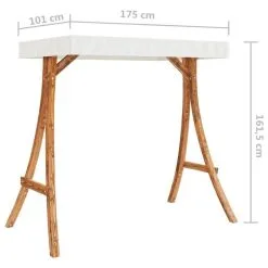 VIDAXL Cadre De Balançoire Avec Toit Creme Bois Courbe A Finition Teck -Jeux d'imitation Soldes B2CD 944